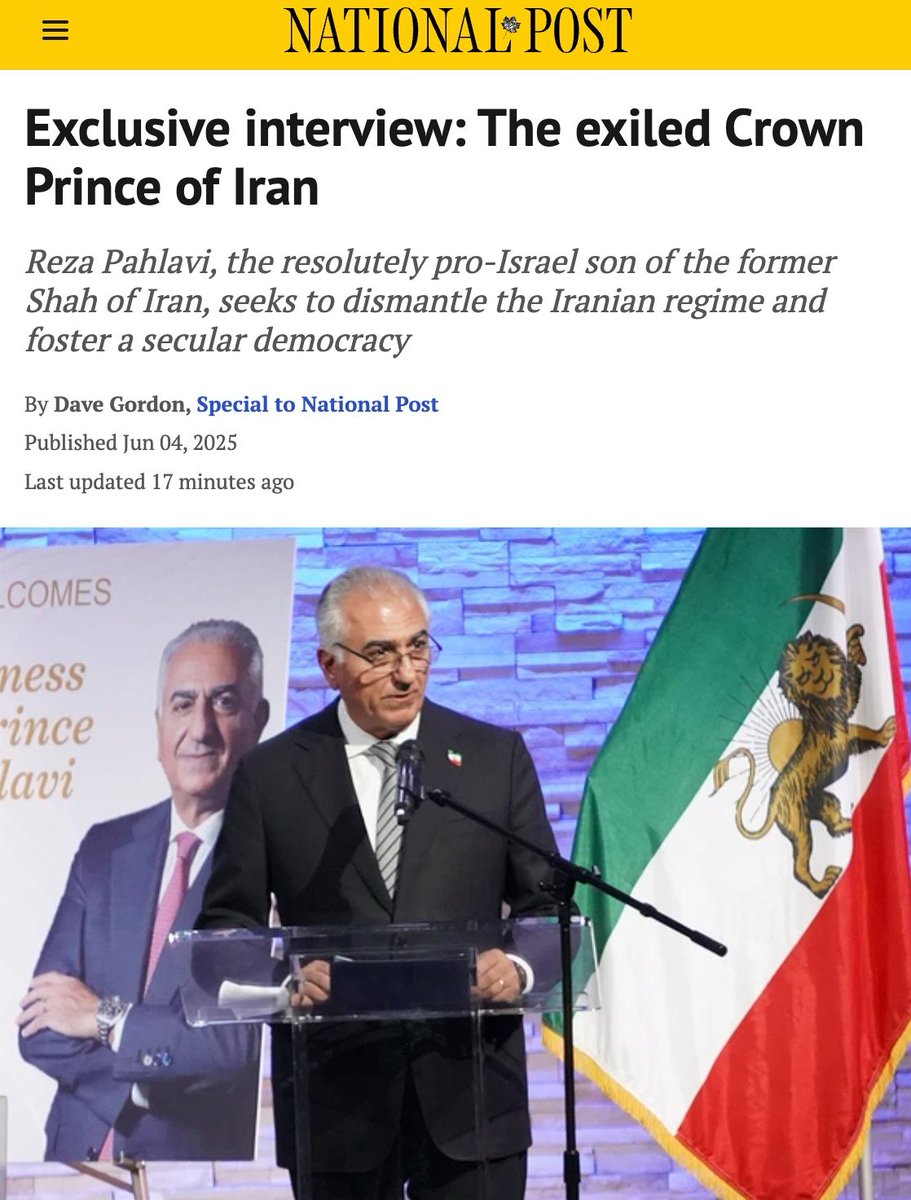 sahar morgen (@netvand) on Twitter photo گفتگوی اختصای <a href="/nationalpost/">National Post</a> با شاهزاده👇
- <a href="/PahlaviReza/">Reza Pahlavi</a> به سرعت در حال ظهور به عنوان یک چهرهی تعیین کننده در سیاست خاورمیانهست
- او به عنوان« تنها رهبر اصلی اپوزیسیون #ایران» که آشکارا رویکردی همسو با غرب و #اسرائیل دارد، ایران پسا جمهوری اسلامی را نه فقط در چارچوب
۱/ گفتگوی اختصای <a href="/nationalpost/">National Post</a> با شاهزاده👇
- <a href="/PahlaviReza/">Reza Pahlavi</a> به سرعت در حال ظهور به عنوان یک چهرهی تعیین کننده در سیاست خاورمیانهست
- او به عنوان« تنها رهبر اصلی اپوزیسیون #ایران» که آشکارا رویکردی همسو با غرب و #اسرائیل دارد، ایران پسا جمهوری اسلامی را نه فقط در چارچوب
۱/