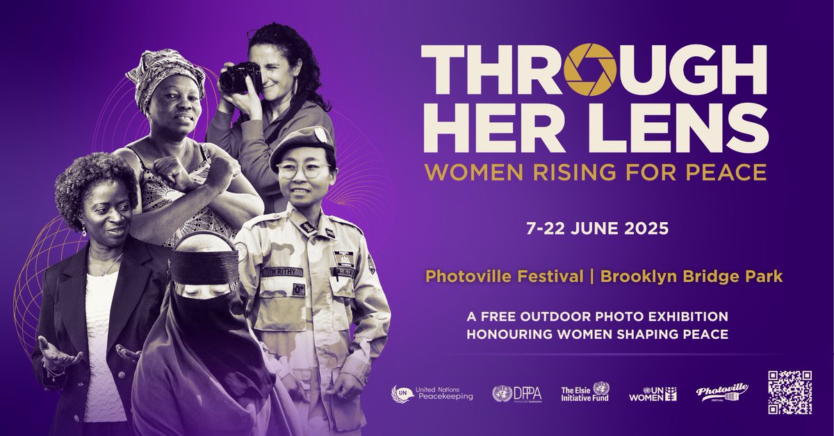 ElsieFund (@elsiefund) on Twitter photo 📷Visit the #PhotovilleFestival2025 7 - 22 June.
Through the lens of local photographers, discover inspiring stories of women peacebuilders + peacekeepers who advance the #WomenPeaceSecurity agenda in conflict zones.
📍<a href="/bbpnyc/">Brooklyn Bridge Park</a>
ℹ️bit.ly/43ssjy9
<a href="/UN_Women/">UN Women</a> <a href="/UNPeacekeeping/">UN Peacekeeping</a> 📷Visit the #PhotovilleFestival2025 7 - 22 June.
Through the lens of local photographers, discover inspiring stories of women peacebuilders + peacekeepers who advance the #WomenPeaceSecurity agenda in conflict zones.
📍<a href="/bbpnyc/">Brooklyn Bridge Park</a>
ℹ️bit.ly/43ssjy9
<a href="/UN_Women/">UN Women</a> <a href="/UNPeacekeeping/">UN Peacekeeping</a>