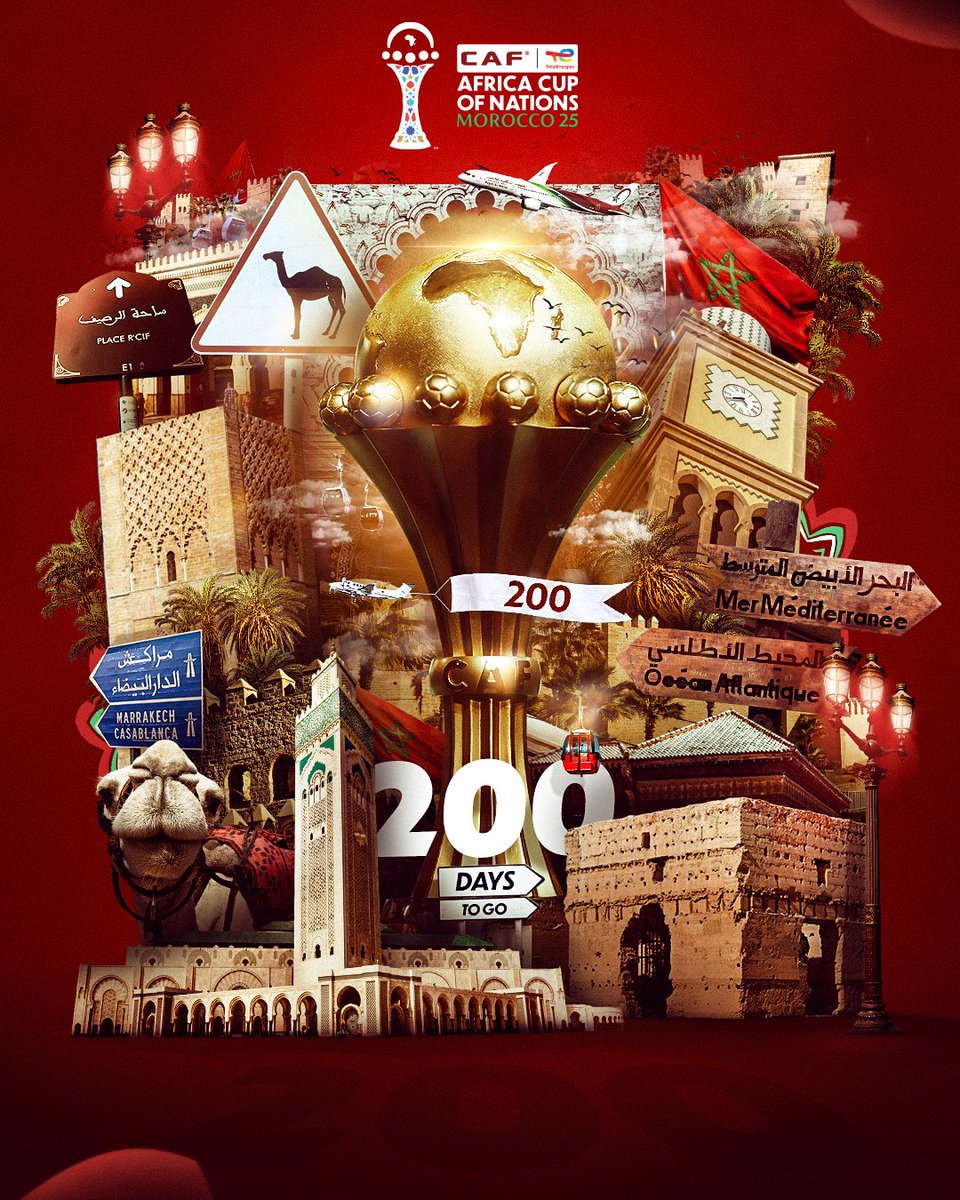 A contagem regressiva começou... ⏳

200 dias para o maior espectáculo do futebol africano. 🏆

#TotalEnergiesAFCON2025