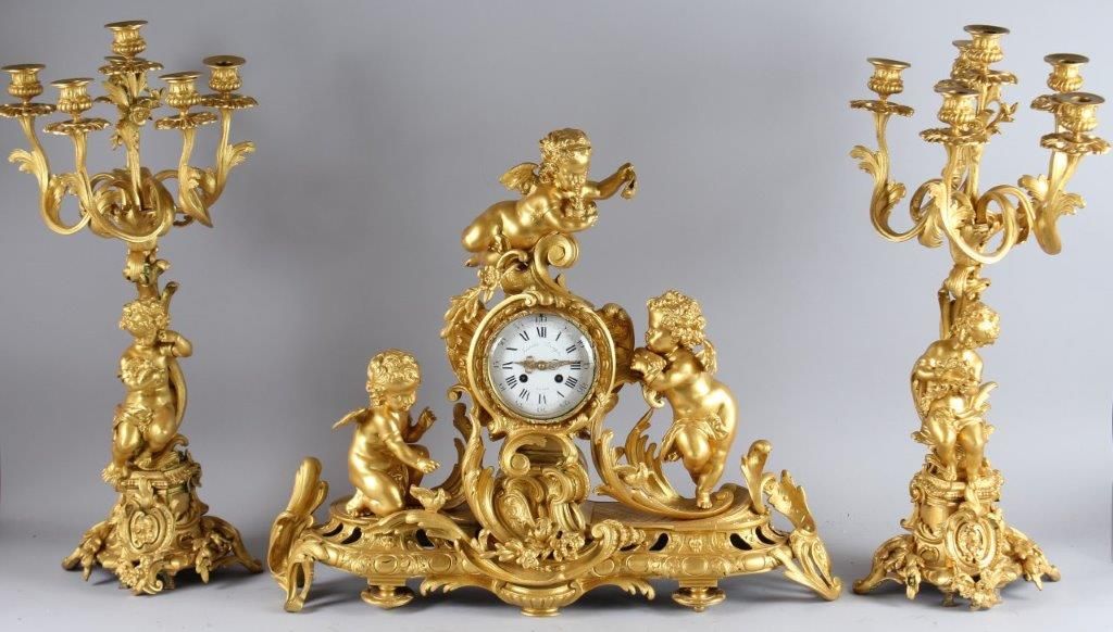JNAuctioneers's tweet photo. A superb quality Louis XVIth ormolu three piece clock garniture. Fine Antique 11 June. Estimate: £5000-8000 @JNAuctioneers https://t.co/R6Ktyg3HYJ