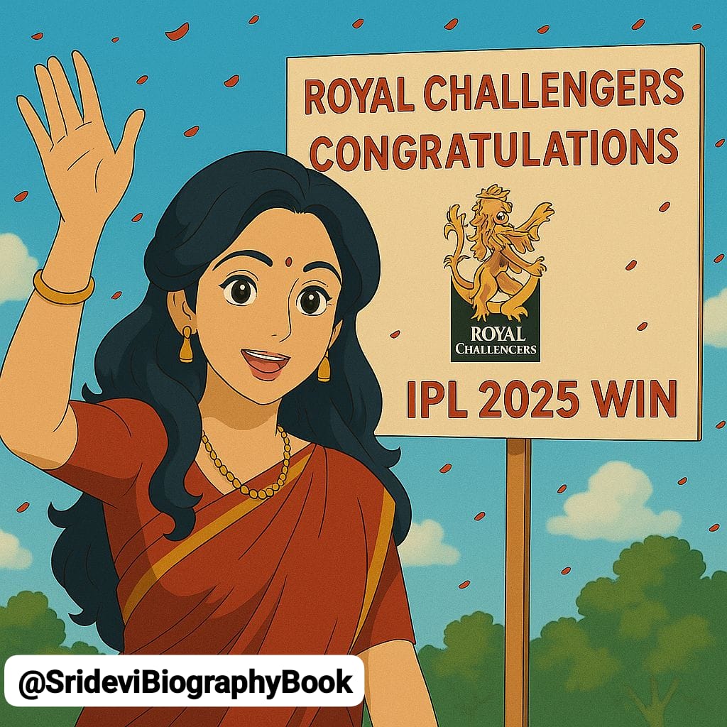 Sridevi Biography Book (@sridevimemoir) on Twitter photo Congratulations <a href="/RCBTweets/">Royal Challengers Bengaluru</a>
#Sridevi #IPLFinals #RCBvsPBKS #rcbwins
<a href="/SrideviBKapoor/">SRIDEVI BONEY KAPOOR</a> <a href="/BoneyKapoor/">Boney Kapoor</a> #JanhviKapoor #KhushiKapoor <a href="/AuthorDhiraj/">Dhiraj Kumar</a>
#SrideviBiographyBook Congratulations <a href="/RCBTweets/">Royal Challengers Bengaluru</a>
#Sridevi #IPLFinals #RCBvsPBKS #rcbwins
<a href="/SrideviBKapoor/">SRIDEVI BONEY KAPOOR</a> <a href="/BoneyKapoor/">Boney Kapoor</a> #JanhviKapoor #KhushiKapoor <a href="/AuthorDhiraj/">Dhiraj Kumar</a>
#SrideviBiographyBook