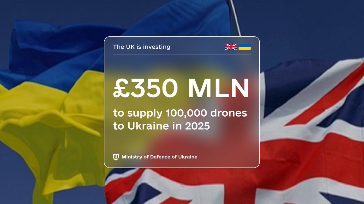 Rustem Umerov (@rustem_umerov) on Twitter photo The UK is investing a record £350 million to deliver 100,000 drones for Ukraine in 2025.
I am grateful to the British government, people, and Secretary <a href="/JohnHealey_MP/">John Healey</a> for this important decision. Ukraine deeply values the UK’s leadership in supporting our fight for freedom. The UK is investing a record £350 million to deliver 100,000 drones for Ukraine in 2025.
I am grateful to the British government, people, and Secretary <a href="/JohnHealey_MP/">John Healey</a> for this important decision. Ukraine deeply values the UK’s leadership in supporting our fight for freedom.