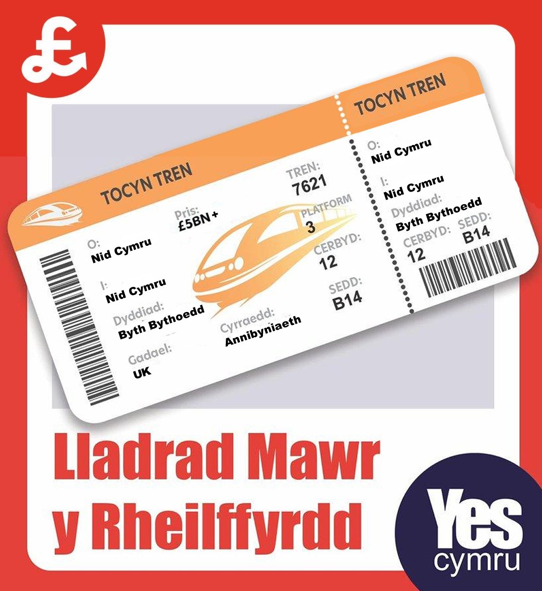Mae Lladrad Mawr y Rheilffyrdd yn parhau!

Nid yw San Steffan yn gweithio i Gymru. Annibyniaeth 🏴󠁧󠁢󠁷󠁬󠁳󠁿 ydy'r unig ateb!

Ymunwch â ni 👉 cy.yes.cymru/join