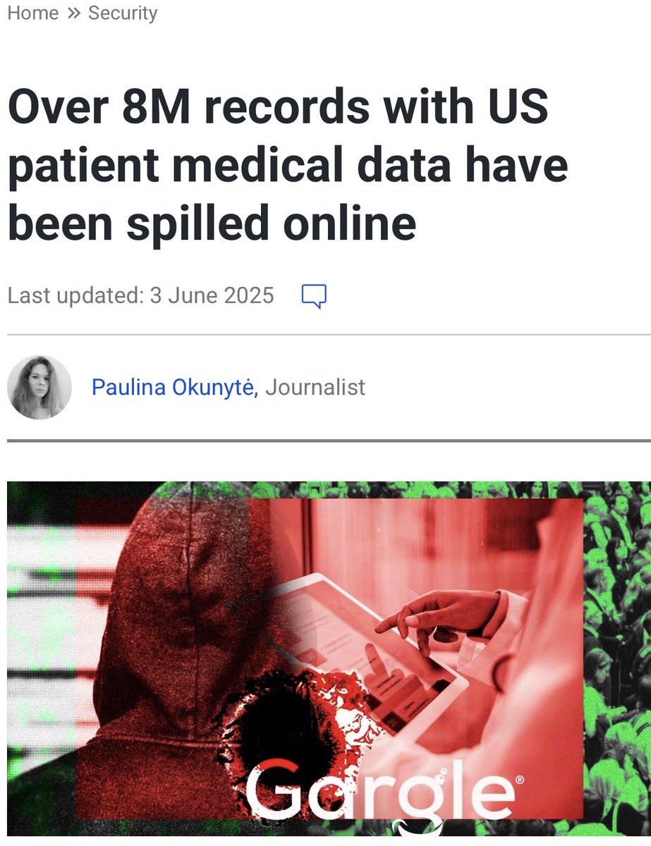 DebiEvansMatron's tweet photo. #USA ๐บ๐ธ ๐๐
๐ณ๐จThe records of 2.7 million patients and 8.8 million appointments have been left publicly accessible online๐จ๐ณ
#ScrapApp #Data is new gold.
https://t.co/IK8habynJw https://t.co/UCEJON472x