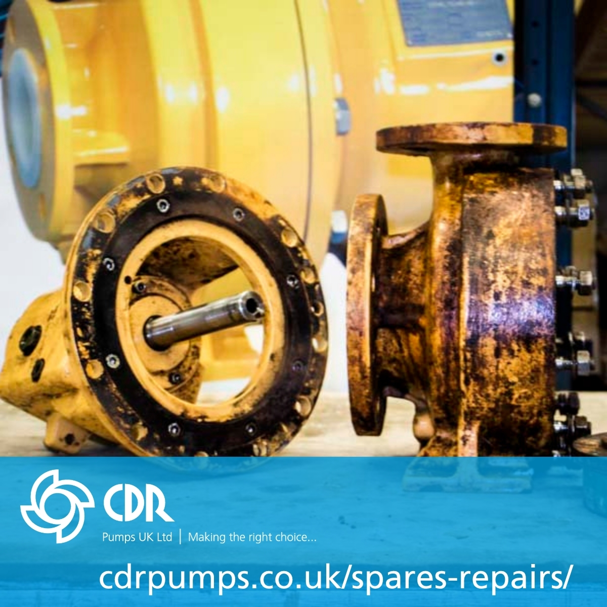 Pumps are pretty robust but things can still go wrong! This is why we have experienced pump engineers trained to repair and refurbish pumps to the highest standards.

If you want to find out more about our range of maintenance services, call us or visit cdrpumps.co.uk/spares-repairs/