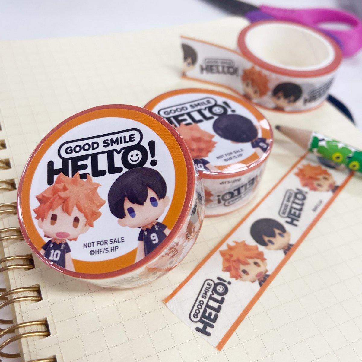 hello_goodsmile's tweet photo. 🎉ハイキュー!! FAN PARK 出展決定🎉

グッドスマイルカンパニーブースでは
「HELLO!」デザインのマスキングテープがもらえる
プレゼントキャンペーンが開催決定🎁
グッスマブースでお待ちしてます🙌🏻

詳細はこちら▼
https://t.co/cH9XCQ8FPJ https://t.co/oOYNtNTSnw