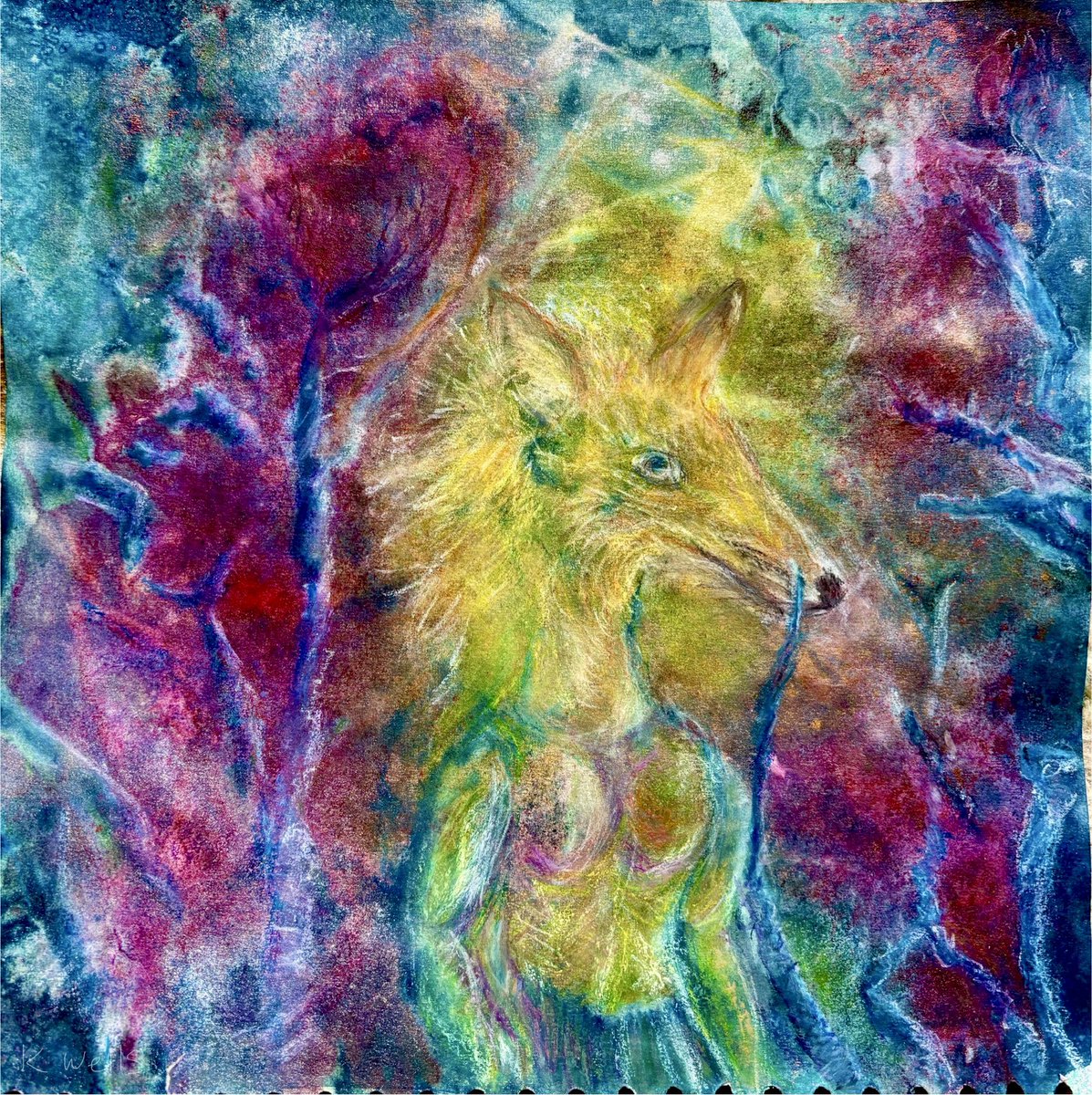 TwistsPaper's tweet image. Cyanotype Misadventure #cyanotype  #blueprint #alternativephotography #mixedmedia #fox #foxspirit #pagan #ancientwoods #nature #environment #arton #sudbury #suffolk #apertwists