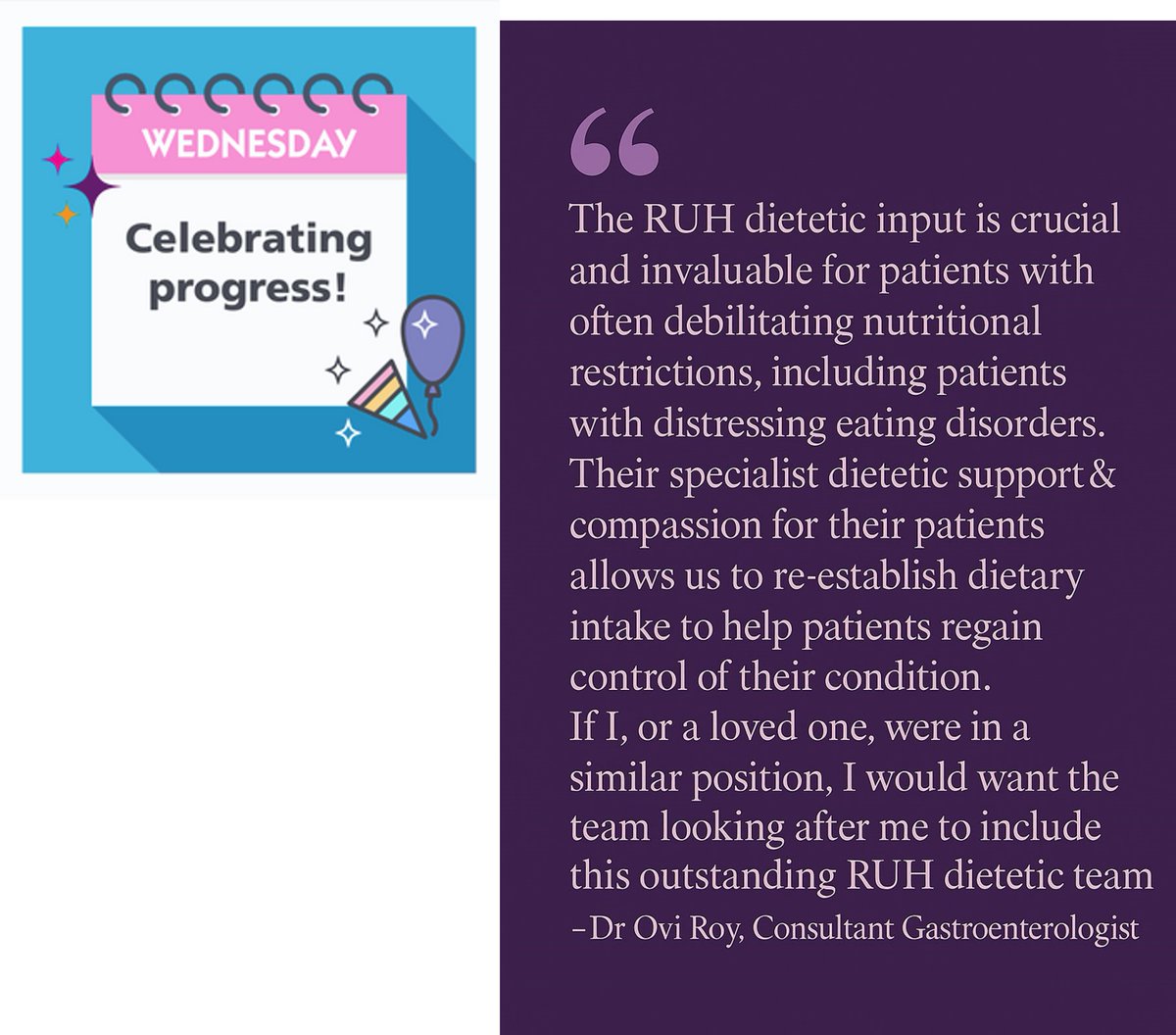 RUHDietitians's tweet photo. Dr Roy has shared his appreciation of our Dietetic team. We are working with Dr Roy to build a dedicated team to support patients with functional gut disorders in the future including gut directed hypnotherapy #DW2025 @BDA_Dietitians @bda_gastro @HannahColemanRD @RachelBowyerRD https://t.co/tnu5pi4fxm