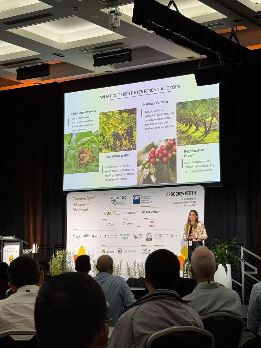 APBC2025's tweet image. Plenary sessions continue with invigorating talks!
🍇Hannah shares multi-omics approaches for improving perennial crop breeding
🌸Digby shares his conservation & breeding work of ornamental plants
🧬DArT highlights how their technologies are helping plant breeding
#APBC2025