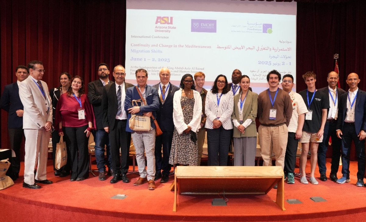CherribiSam's tweet photo. Dean Krauthamer on stage in Casablanca, joined by Emory faculty and students for the #ContinuityAndChange conference, co-organized with ASU and the King Al Saud Foundation. A powerful moment of global dialogue and academic exchange.
@EmoryEconomics https://t.co/DHJSPGEutp
