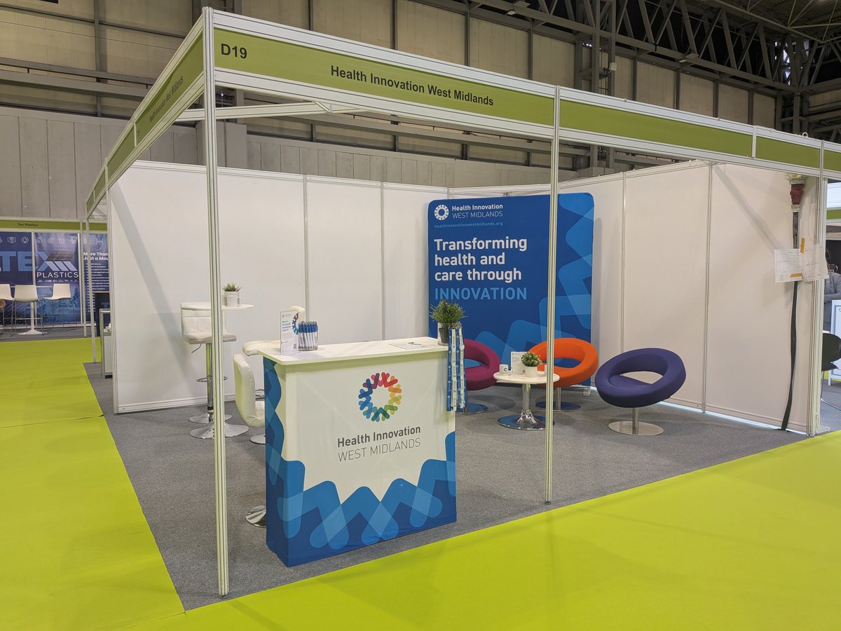 HayleyJary's tweet photo. I'm at the @medtechonline Innovation Expo today with the @HealthInnovWM team on stand D19 - right next to the big sign!

#MedTechExpo https://t.co/v25MTujOBm