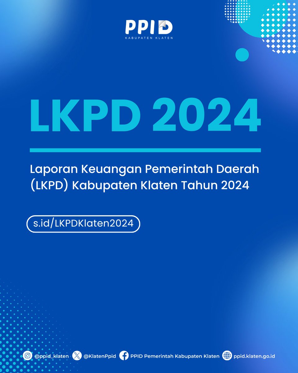 KlatenPpid's tweet photo. Halo #SobatPPID

Anda dapat melihat Dokumen Laporan Keuangan Pemerintah Daerah (LKPD) Kabupaten Klaten
Tahun 2024 di tautan berikut:

https://t.co/C9qBlzzQBH

#ppidklaten https://t.co/o6EWNmxObB