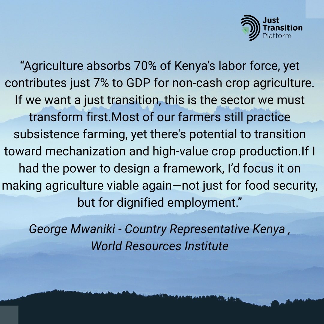 🌱 A just transition in Africa’s agriculture, forestry &amp; land use means bold reforms, inclusive finance, and centering women and smallholder farmers.

From securing land rights to investing in skills and climate-smart innovation

#JustTransitionPlatform