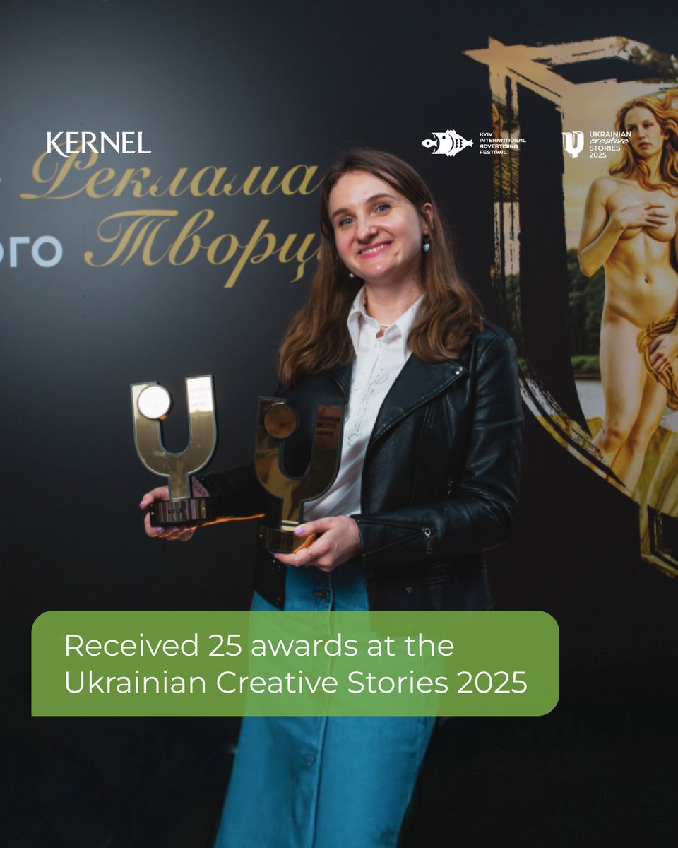 🏆 Our projects were honored with the Grand Prix and more than 20 additional awards at the Kyiv International Advertising Festival (KIAF) and ADC*UA Awards 2025, held as part of Ukrainian Creative Stories 2025. Once again, we've demonstrated that agribusiness can speak boldly and