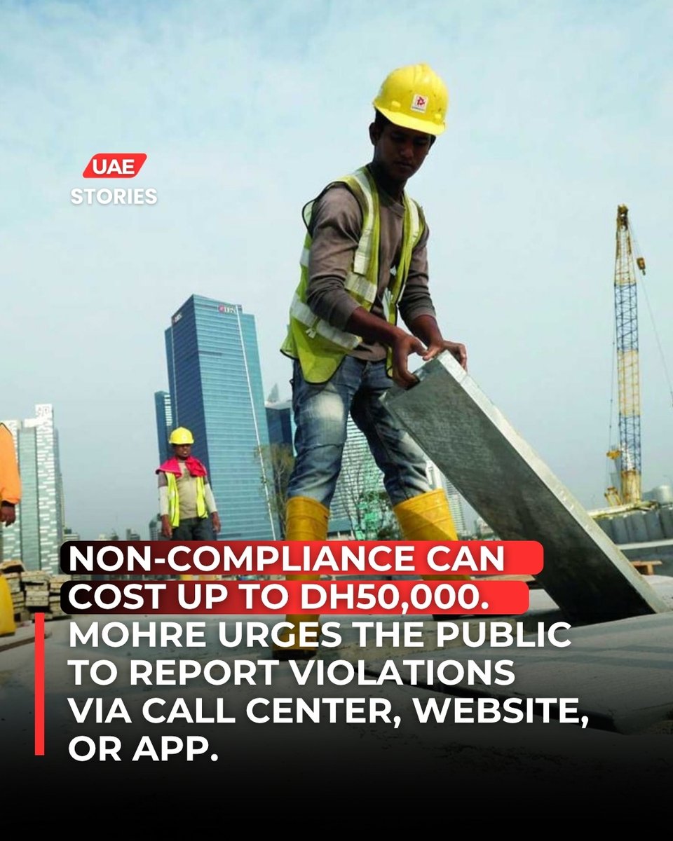 uaestories_'s tweet image. Midday Break is back this summer! 🌞 From June 15 to September 15, outdoor work in the UAE is banned between 12:30pm and 3:00pm to protect workers from extreme heat. A vital step toward ensuring safety, health, and dignity in the workplace.

#uaestories #MiddayBreak #UAEnews