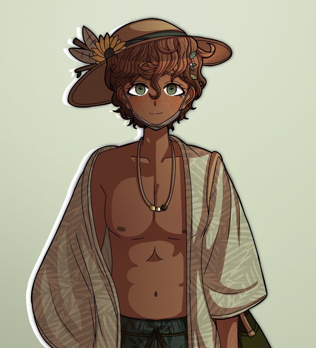 ripple_bipple's tweet photo. He has his handy little bag full of sunscreen and water incase anyone forgot it! #danganronpaantebellum #drantetwt #mintbyrne https://t.co/AYICO3eaO5