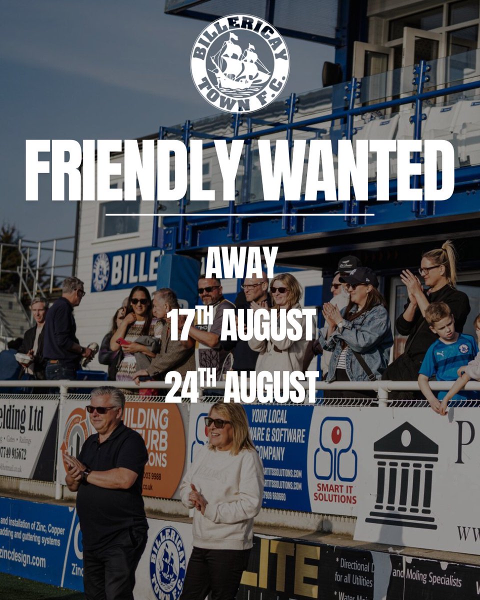We’re looking to fill our final two preseason dates! ⚽️ Open to playing teams of any level — but it has to be away. Drop us a message if you’re keen! 💬

#BTFCW