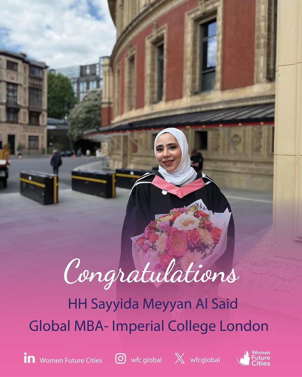 Congratulations to Her Highness Sayyida
Meyyan Al Said on earning her second Master’s degree – Global MBA from Imperial College London.
A journey of purpose, perseverance, and leadership.

نبارك لصاحبة السمو السيّدة ميّان آل سعيد حصولها على الماجستير الثانية في إدارة الأعمال.