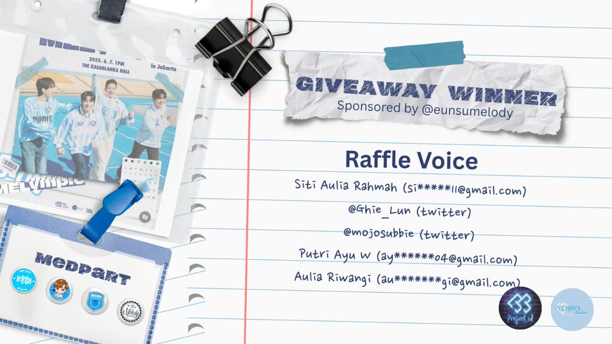 Selamat ya melody!!! 

Jangan lupa klaim dgn mengisi form ini 💙
🔗 bit.ly/klaimMELympic

Mohon maaf kami ada kesalahan pencantuman pemenang di Donasi Tercepat, ada satu yang tidak memenuhi syarat minimal donasi 50rb jadi kami geser ke urutan berikutnya 🙏