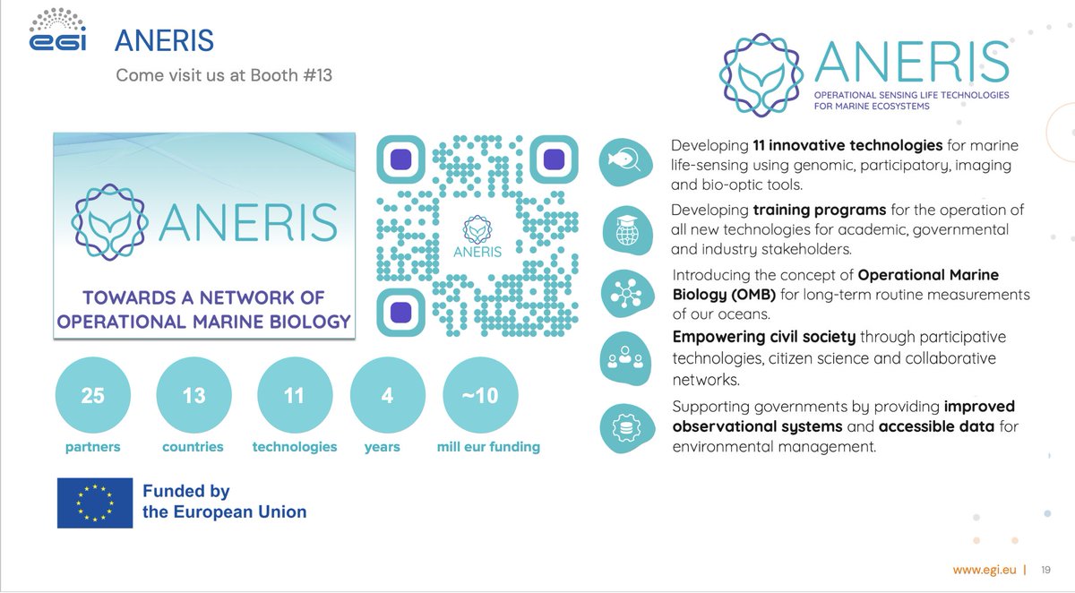 ANERISproject's tweet image. The EGI 2025 Conference is happening now at the beautiful Palacio de la Magdalena in Santander, Spain.🇪🇸
ANERIS is joining this event, which brings together experts from global scientific communities.🌍
📍Visit us at Booth 13 - dive deep into ANERIS and discover our work!🌊