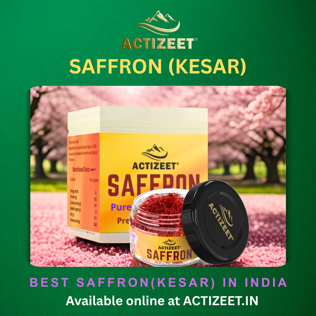 deka_neha's tweet photo. You watched it dissolve—slowly, deeply—in warm water. The golden hue was poetry. That’s when you knew: this is no ordinary spice. This is the best Saffron (Kesar) you’ve ever held.

#ACTIZEET
https://t.co/kF8wRsgcw7 https://t.co/uffxo2P6mm
