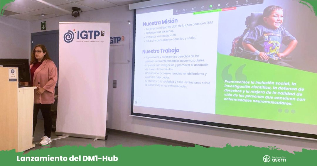 Federacion_ASEM's tweet image. 💬 Nuestra directora, Begoña Martín, participó en el lanzamiento de DM1-Hub, el primer registro nacional de Distrofia Miotónica tipo 1 en España, en el @hgermanstrias .

🤝 Gracias por contar con la voz de Federación ASEM.

#DM1Hub #distrofiamuscular #RedASEM #mueveteporlasENM