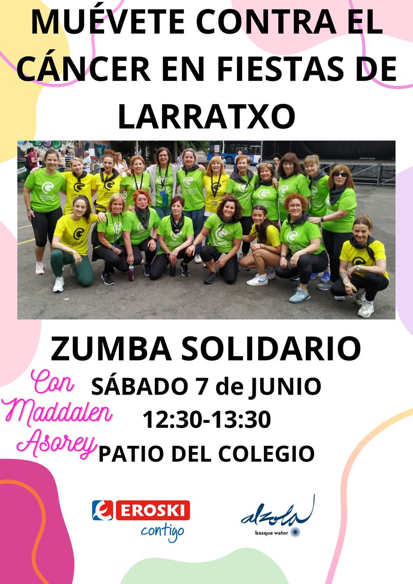 Este sábado estaremos en fiestas de Larratxo. Animaros y venir a bailar! 💃🕺
Larunbat honetan Larratxoko jaietan egongo gara. Animatu eta etorri dantzara! 💃🕺
<a href="/GizaldeGB/">GIZALDE Gipuzkoako Boluntariotza</a> <a href="/donostia_kirola/">Donostia Kirola</a>