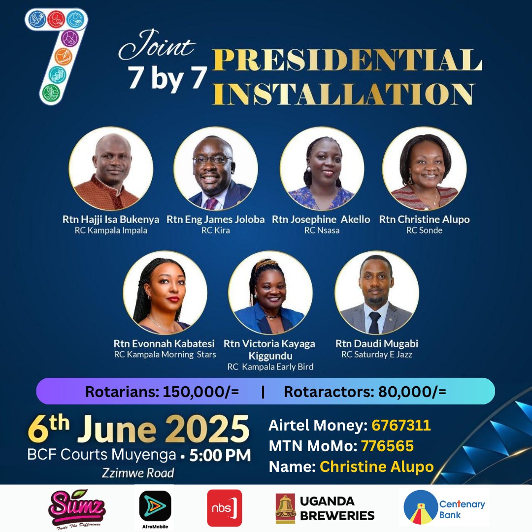All roads lead to BCF Courts on Friday 6th June 2025. This is more than an installation – it’s a showcase of the unstoppable spirit of Rotary. 🥳