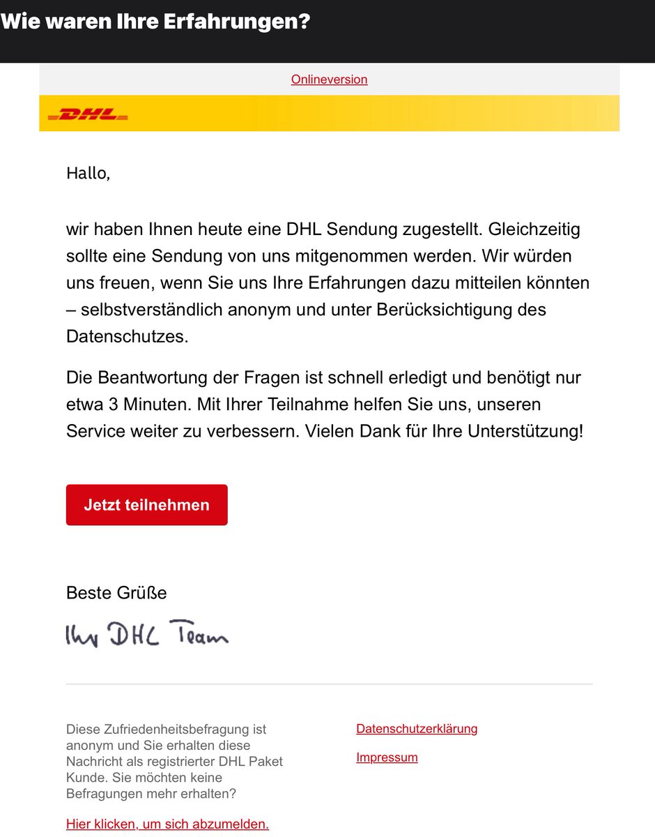 Hey <a href="/DHLPaket/">DHL Paket</a>, ist das von euch? Augenscheinlich scheint der link zu passen, aber ich habe heute nichts bekommen und schon gar nichts abgegeben