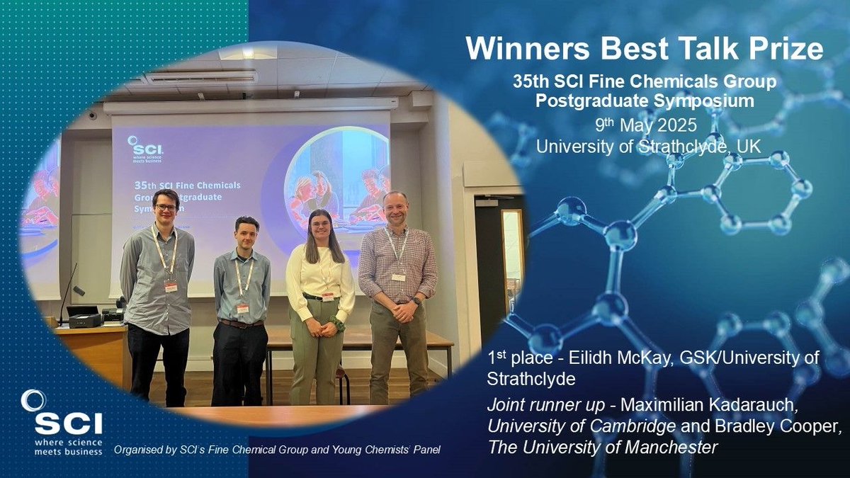 Strathclyde-GSK MPhil & PhD Programmes (@strath_gsk_phd) on Twitter photo Congratulations to our collaborative student Eilidh McKay who won first prize for her oral presentation at the 35th SCI Fine Chemicals Group Postgraduate Symposium. Eilidh is working on ADC research with GSK and the Burley Group. <a href="/BurleyResearch/">Burley Research Group</a> <a href="/GSK/">GSK</a> <a href="/StrathScience/">Strathclyde Science</a> Congratulations to our collaborative student Eilidh McKay who won first prize for her oral presentation at the 35th SCI Fine Chemicals Group Postgraduate Symposium. Eilidh is working on ADC research with GSK and the Burley Group. <a href="/BurleyResearch/">Burley Research Group</a> <a href="/GSK/">GSK</a> <a href="/StrathScience/">Strathclyde Science</a>