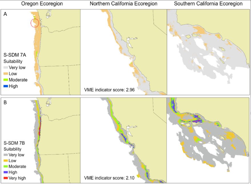 consbiog's tweet image. Multi-taxon predictions of deep-sea #corals and #sponges from stacked species distribution models (#SDMs) in the United States West Coast and relation to #trawl closure zones
doi.org/10.1111/ddi.70…