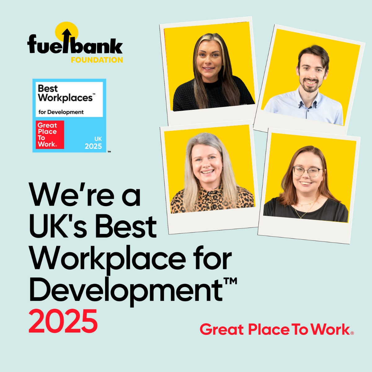 Fuel Bank Foundation (@fuel_bank) on Twitter photo We're thrilled to share that we’ve been recognised as one of the UK's Best Workplaces for Development™ 2025 by <a href="/GPTW_UK/">Great Place to Work® UK</a>! 🎉
Thanks to our amazing team whose positive feedback made this possible.
#UKBestWorkplaces #EmployeeDevelopment We're thrilled to share that we’ve been recognised as one of the UK's Best Workplaces for Development™ 2025 by <a href="/GPTW_UK/">Great Place to Work® UK</a>! 🎉
Thanks to our amazing team whose positive feedback made this possible.
#UKBestWorkplaces #EmployeeDevelopment
