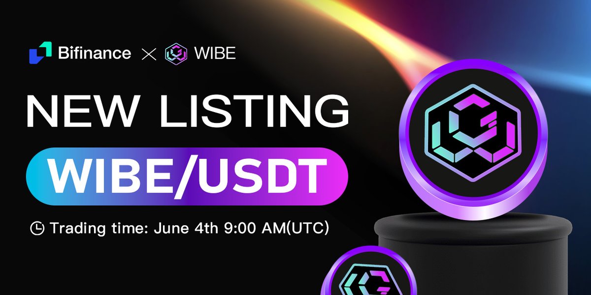 BiFinanceE's tweet image. #Bifinance will list #WIBE/USDT soon, and the relevant details are as follows:🥳🥳

🔸Open Deposit: 2025-06-04,9:00 AM (UTC)
🔸Open trading: 2025-06-04,9:00 AM (UTC)
🔸Open withdrawal:2025-06-04,9:00 AM (UTC)

Project Details:
🔹Privately encrypted communication tool. Protect…