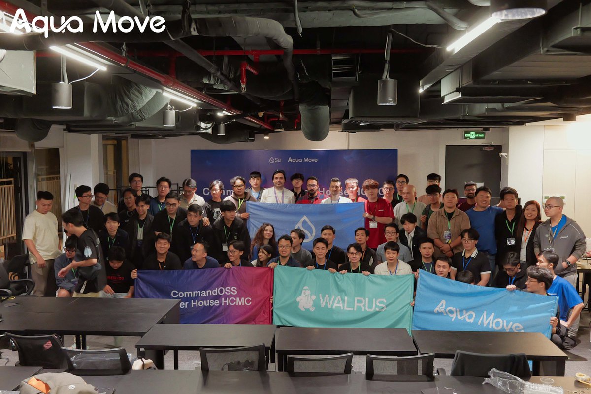 firstmoversvn's tweet photo. 🎉 CommandOSS Hacker House HCMC has officially concluded — and it was a huge success!

We were thrilled to receive hundreds of applications from talented developers across Vietnam. After a highly selective process, we welcomed an incredible group of participants into the official challenge — and they delivered beyond expectations.

🔥 Participants brought creative and technically impressive solutions across a wide range of domains:

💳 Payment systems & digital wallets
📲 NFC & hardware integrations
🎮 Entertainment & media apps
🛠️ Blockchain infrastructure
🧰 Developer tooling
✨ ...and more

Each project reflected a strong combination of technical skill, product thinking, and real-world application. Some solutions showed incredible potential to scale beyond the hackathon.

👥 A massive thank-you to the amazing engineers and mentors from the Sui ecosystem who supported participants throughout the journey:
- Henry Duong [@weiduong] – DevRel @SuiFoundation  
- Daniel Lam [@daniellam258] – DevRel Engineer Sui Foundation
- Harrison Kim [@theharrisonkim] – DevRel Advocate, Sui Foundation
- Nicole, Maria, Nikolaos Petridis, and Nikolaos Pappas – Solution Engineers at @Mysten_Labs
Their dedication, technical guidance, and mentorship played a key role in helping participants push their limits.

💬 One of the most inspiring moments was a fireside chat with @kostascrypto, co-founder of Mysten Labs, who shared his vision for the future of blockchain — and how it will intersect with AI in transformative ways.

🚀 CommandOSS (short for Command Open Source Software) proudly positions itself as a task force for open-source innovation, building real projects for the Sui ecosystem — with a shared mission to deliver the benefits of Web3 with the ease of Web2, just as Sui envisions.

This is just the beginning. To all participants: you are builders of the future — and we can’t wait to see where you go next.

Stay tuned.
#CommandOSS #Sui #MystenLabs #AquaMove