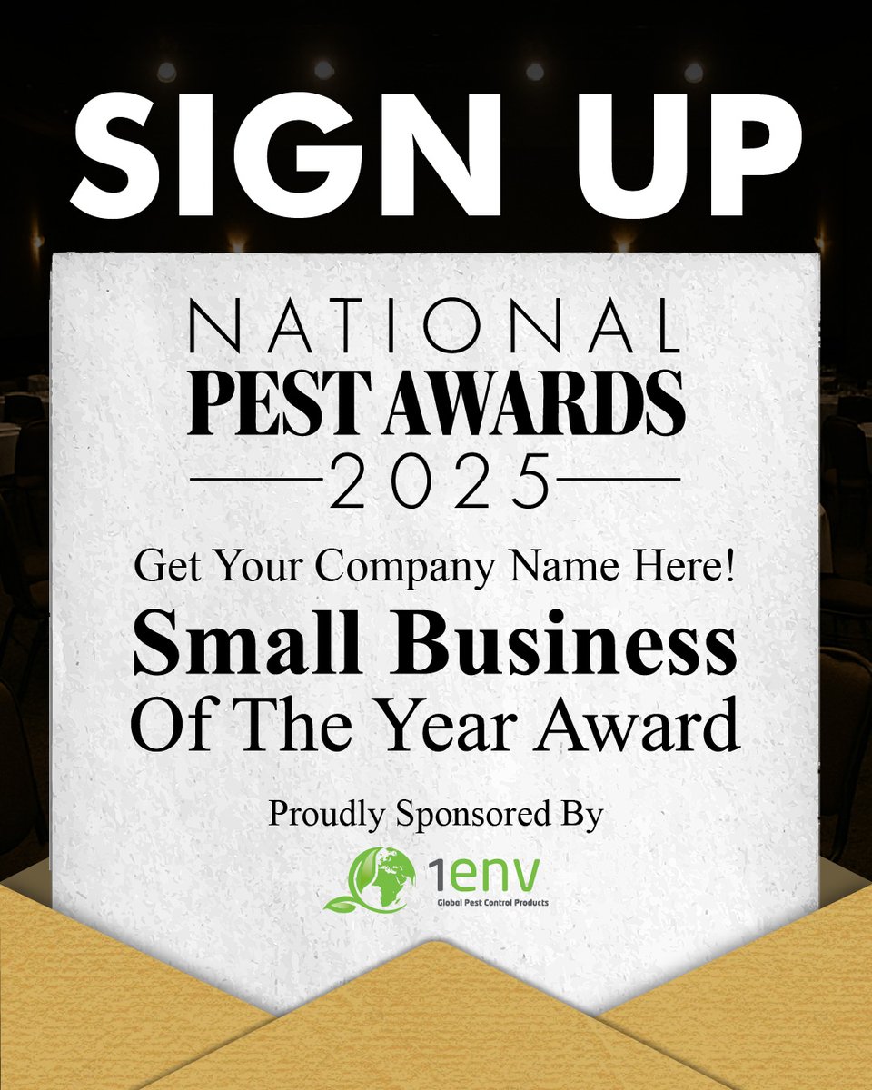 Last Chance to Sign Up! 🏅

🧑‍🔧Whether you have your eyes on the prize, or you know a person or business that you think is deserving of recognition

One-man bands and small companies, have your chance to shine!

nationalpestawards.co.uk/entry-form/
🚨The last day to enter is June 6, so hurry!