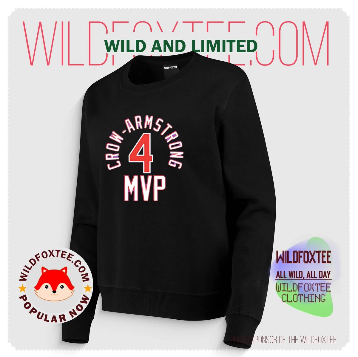 wildfoxtee's tweet image. Pete Crow-Armstrong MVP Cubs Text Shirt
Pete Crow-Armstrong for MVP 🐻🔥 Cubs fans, you already know the hype.
👉 wildfoxtee.com/product/pete-c…
#ChicagoCubs #PCAMVP #BaseballHype #Wildfoxtee