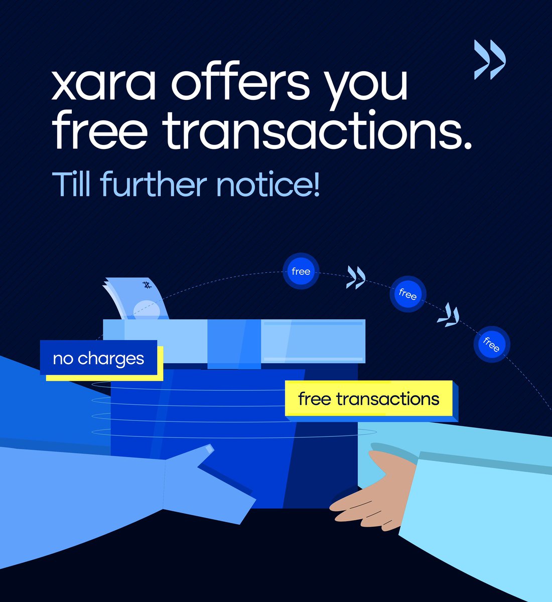 Any transaction you make on Xara is FREE!!!🥰🎉
