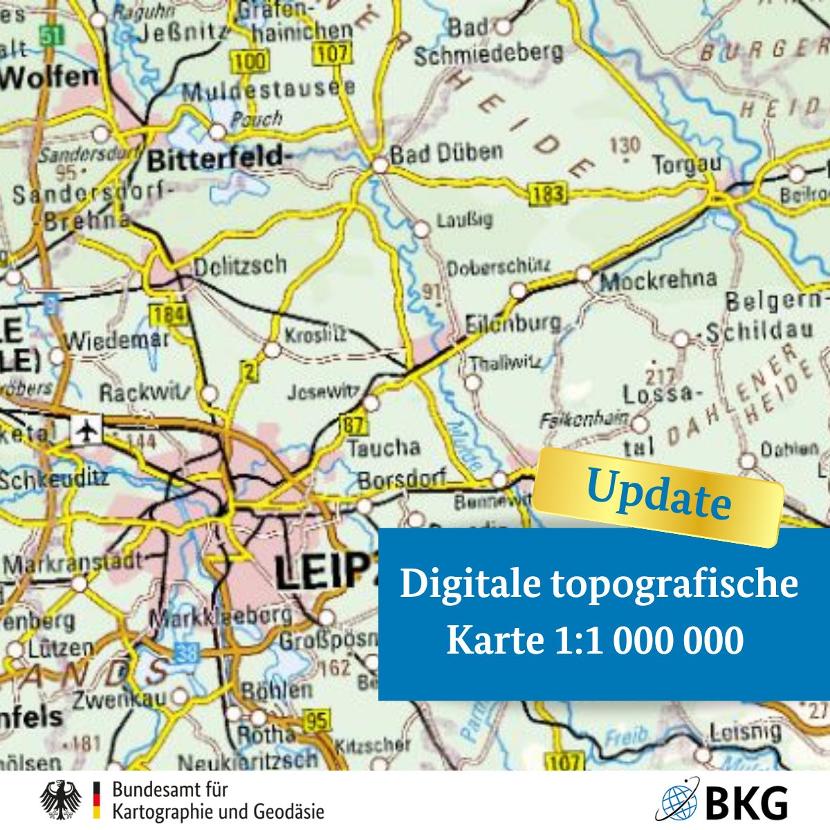 📍Neu verfügbar: Die aktualisierte Digitale Topographische Karte 1:1 000 000 (DTK1000) steht jetzt in unserem Open-Data-Bereich zum kostenfreien Download bereit.
Zum Produkt: bkg.bund.de/SharedDocs/Pro…

#OpenData #DTK1000 #Geodaten #GIS