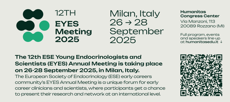 EASO (@easoobesity) on Twitter photo Of interest to <a href="/EASOobesityECN/">EASO Early Career Network</a> members:
➡️ 12th <a href="/ESEndocrinology/">European Society of Endocrinology (ESE)</a> Young Endocrine Scientists (EYES) 2025 meeting, 26-28 Sept 2025 Milan 🇮🇹
EASO ECN can apply to the ECN Development Fund for support to attend. Applications are reviewed in June
easo.org/development-fu… Of interest to <a href="/EASOobesityECN/">EASO Early Career Network</a> members:
➡️ 12th <a href="/ESEndocrinology/">European Society of Endocrinology (ESE)</a> Young Endocrine Scientists (EYES) 2025 meeting, 26-28 Sept 2025 Milan 🇮🇹
EASO ECN can apply to the ECN Development Fund for support to attend. Applications are reviewed in June
easo.org/development-fu…