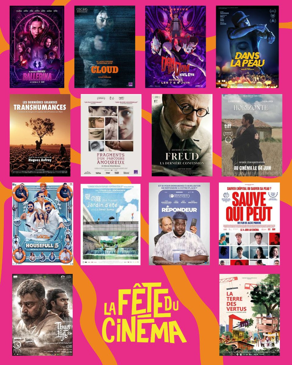 feteducinema's tweet image. ✨LES SORTIES DE LA SEMAINE ✨
En attendant La Fête du Cinéma, découvrez les films sortis cette semaine🎬
N'oubliez pas : du 29 juin au 2 juillet c'est 5 € la place de cinéma ! 🥰
Pour trouver votre séance, c'est par ici ww.feteducinema.com
#programmation #feteducinema