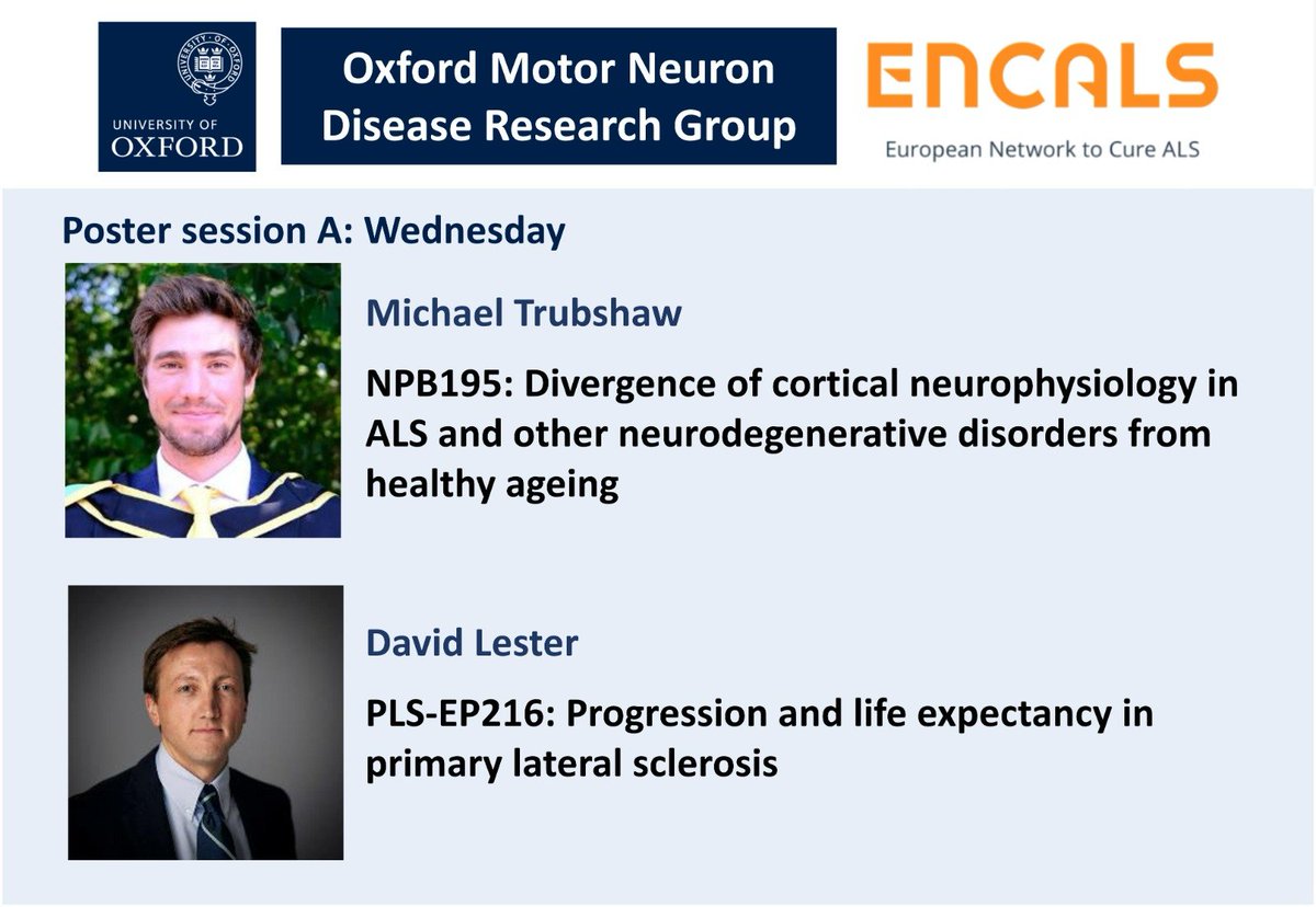 MNDOxford's tweet image. We are excited to be here in Turin for #ENCALS2025! Come and check out our posters later today - see below for our presenters and poster numbers #MND #ALS
