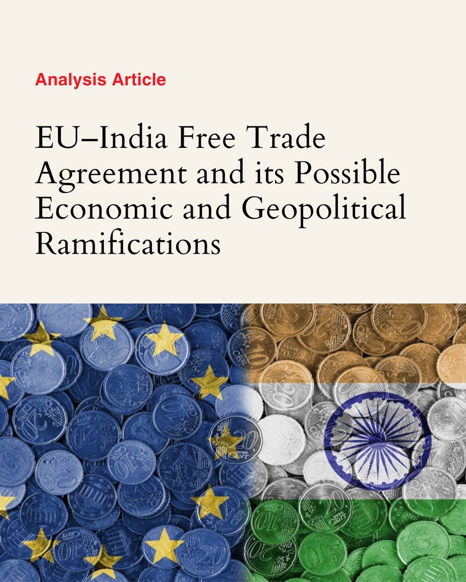 How can a trade deal shape global power and peace?

Assoc. Prof. Krzysztof Sliwinski [<a href="/chrishk76/">Sliwinski Krzysztof</a>] explains how FTAs -especially the EU-India pact- go beyond economics to influence geopolitics, security, and global power dynamics.

Here are some highlights:👇🧵