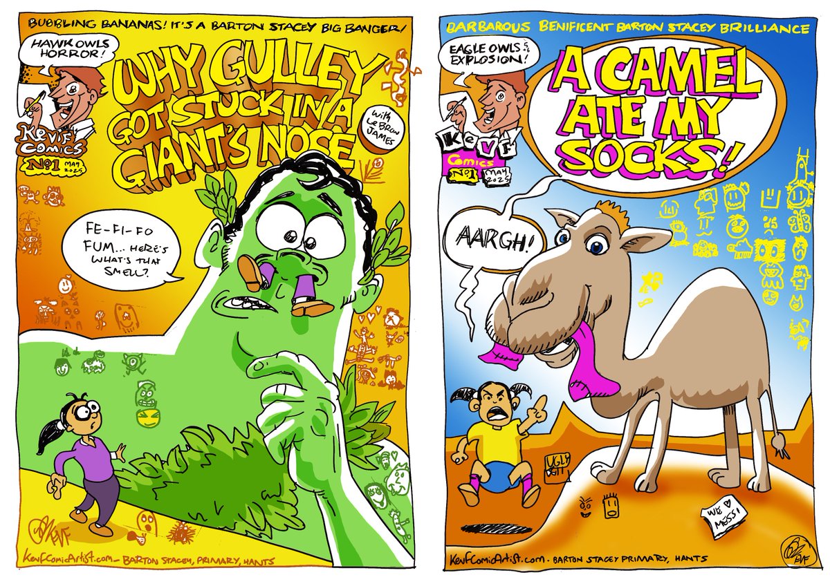 Kev F Comic Artist (@kevfcomicartist) on Twitter photo A Camel Ate My Socks - comics made with kids in my Comic Art Masterclasses <a href="/BartonStaceySch/">Barton Stacey School</a> last month
Want your kids to enjoy such frivolous slightly-educational nonsense?, get in touch. I'm taking bookings into next year. A Camel Ate My Socks - comics made with kids in my Comic Art Masterclasses <a href="/BartonStaceySch/">Barton Stacey School</a> last month
Want your kids to enjoy such frivolous slightly-educational nonsense?, get in touch. I'm taking bookings into next year.