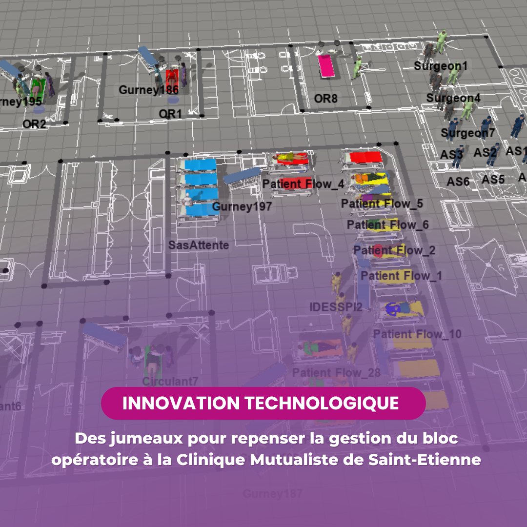 AÉSIO Santé (@aesiosante) on Twitter photo A Saint-Etienne, la Clinique Mutualiste en partenariat avec <a href="/MINES_StEtienne/">MINES Saint-Étienne</a>, développe un projet innovant pour repenser la gestion des blocs opératoires, grâce aux jumeaux numériques. Un projet porté par AÉSIO Santé et co-financé par le Fonds Avenir Santé Numérique, porté par la A Saint-Etienne, la Clinique Mutualiste en partenariat avec <a href="/MINES_StEtienne/">MINES Saint-Étienne</a>, développe un projet innovant pour repenser la gestion des blocs opératoires, grâce aux jumeaux numériques. Un projet porté par AÉSIO Santé et co-financé par le Fonds Avenir Santé Numérique, porté par la
