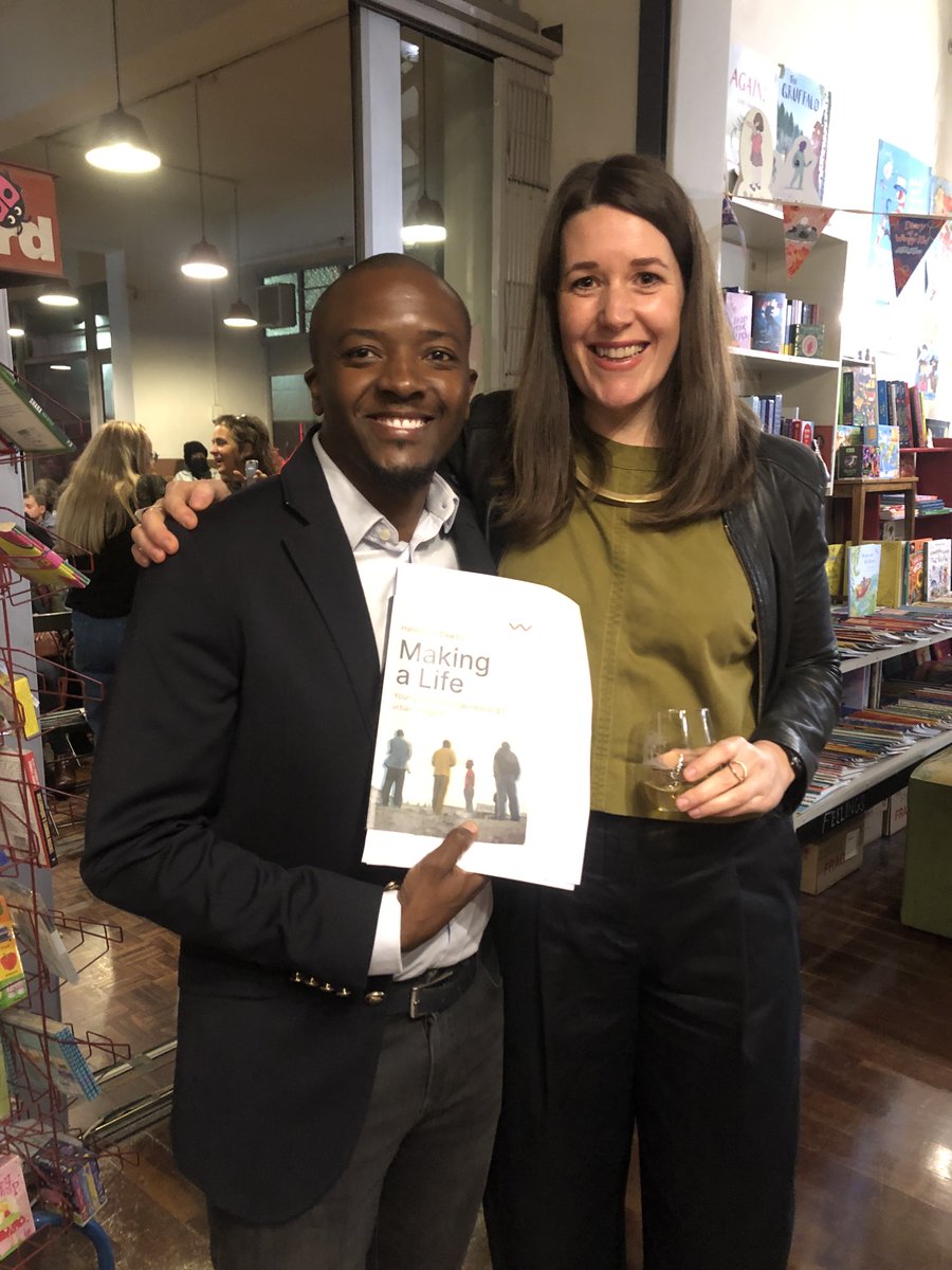HannahJoburg's tweet photo. A few snaps from the launch last week! People from all chapters of my life showed up to listen. A big thanks to @LoveBooksJozi  and @WitsPress , to @ThabangSefalax2 for being a generous and insightful interlocutor, and to everyone who came https://t.co/zhyhr3DSug