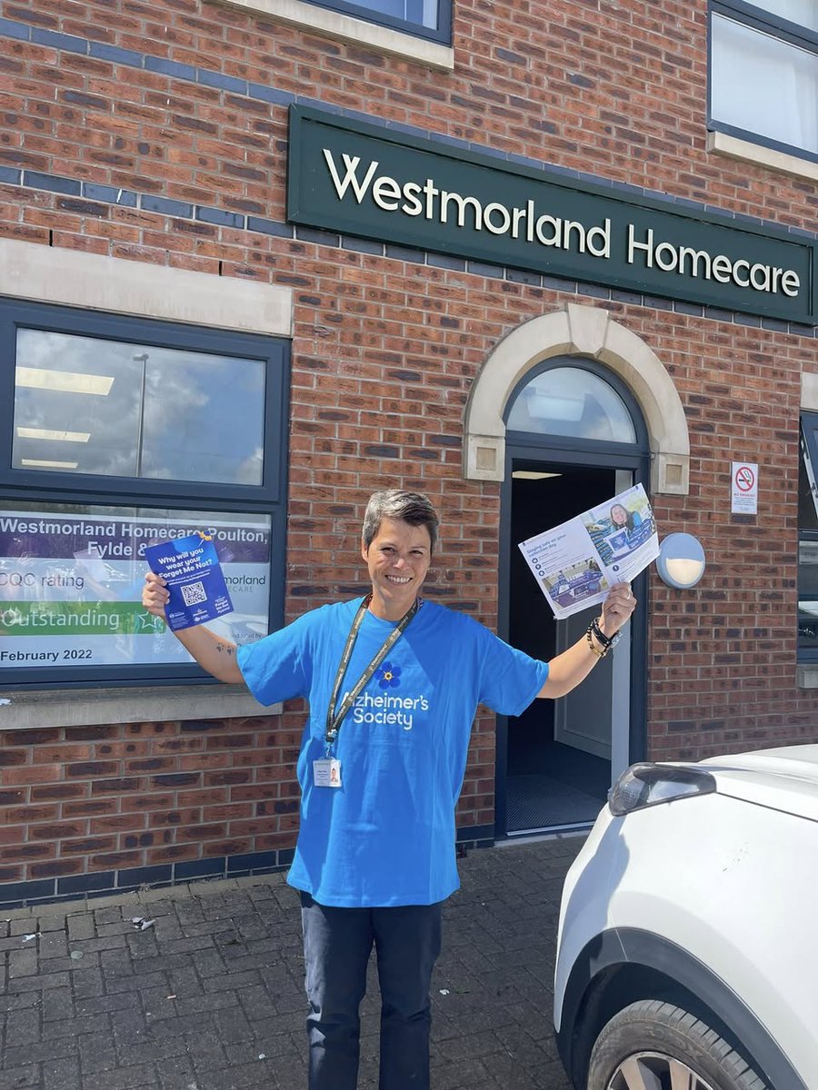 Our Training &amp; Recruitment Coordinator, Theresa, will be volunteering at Morrisons in Cleveleys for the Alzheimer's Society today and tomorrow.

Stop by to say hello and consider donating to support vital dementia care and research.