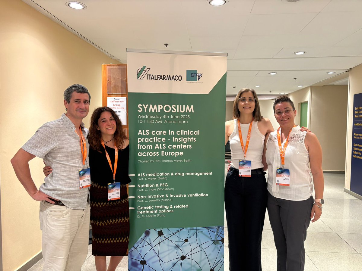 Nuestra psicóloga Jessica se encuentra en la ENCALS MEETING 2025 de Turin, Italy presentando un póster. #ELA #Fundlacaixa #Finaldevida #HospitallaFe # ENCALS MEETING