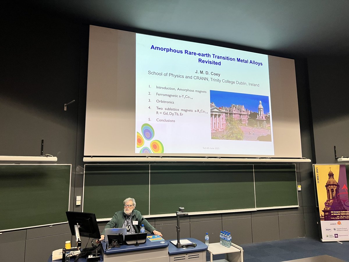 ECMolS2025 (@ecmols2025) on Twitter photo Our first keynote speaker on the morning session of final day is none other than Professor Emeritus Michael Coey from our <a href="/tcddublin/">Trinity College Dublin</a> <a href="/TCD_physics/">TCD_physics</a> #ECMOLS2025 Our first keynote speaker on the morning session of final day is none other than Professor Emeritus Michael Coey from our <a href="/tcddublin/">Trinity College Dublin</a> <a href="/TCD_physics/">TCD_physics</a> #ECMOLS2025