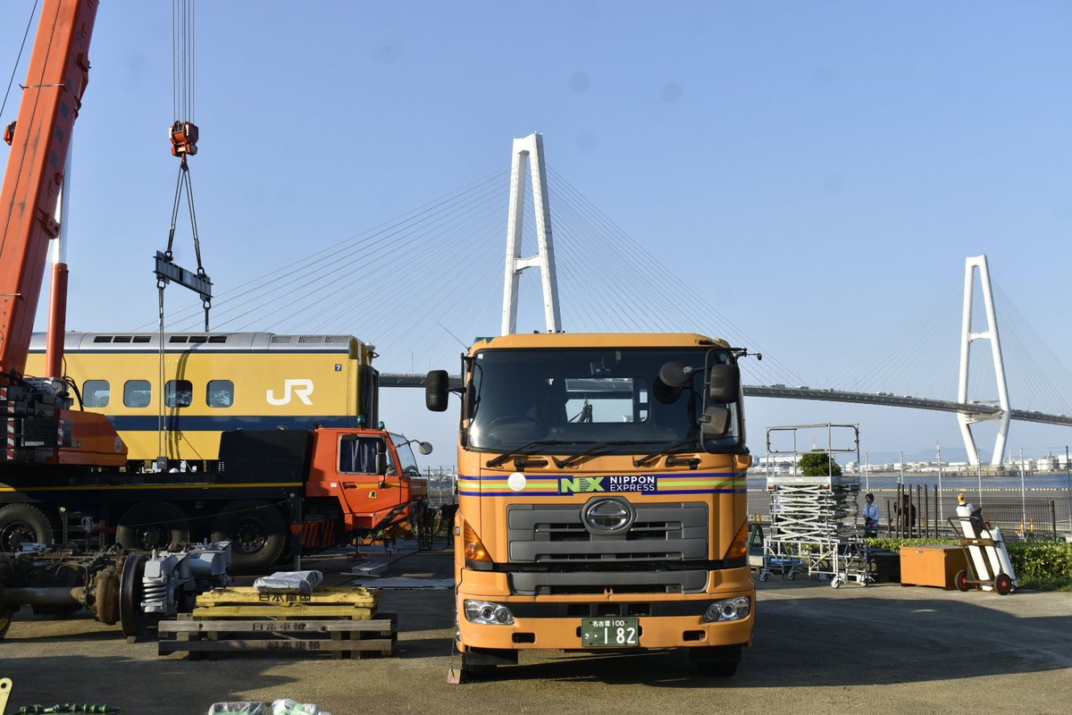 リニア鉄道館922形T3編成ドクターイエロー搬出陸送準備