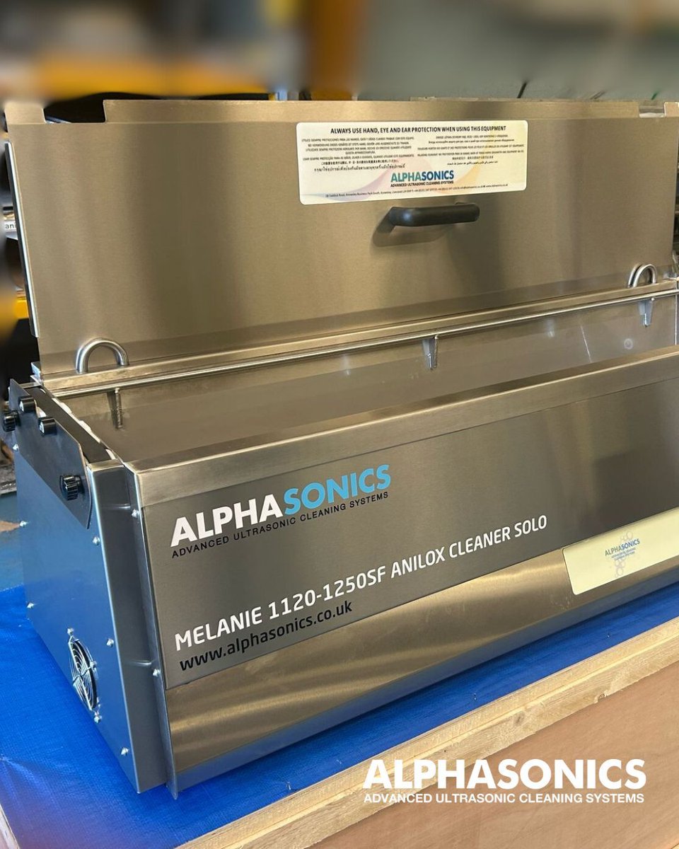 The Melanie 1120SF ultrasonic cleaning system, built for heavier rolls, is heading to a customer in South Africa! Precision cleaning with British-made technology. #Alphasonics #MadeInBritain #Alphasonics #UltrasonicCleaning #HeavyDutyCleaning #Melanie1120SF #GlobalInnovation
